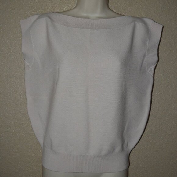 NWOT Sz XS The Reset R Label Cream Wool Cap Sleeve Boat Neck Sweater Top - Picture 1 of 5